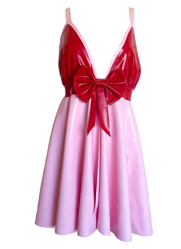 Latex Babydoll Split Front Lingerie Dress