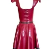 Latex Bra Cup Circle Swing Dress with Metal Spikes