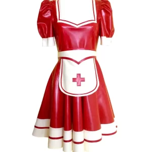 Latex Nurse Swing Dress and Apron