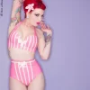 Candy striped High Waisted Hotpants