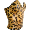 Latex Glitter Leopard Boned Bustier