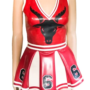 Latex Satan??s Cheerleader Skirt and Top