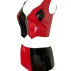 Latex Harley Quinn 52 Outfit - Top and Shorts