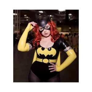 Latex Batgirl Outfit - Bodysuit / Belt / Cape / Gloves