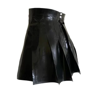 Latex Pleated Mini Tennis Skirt
