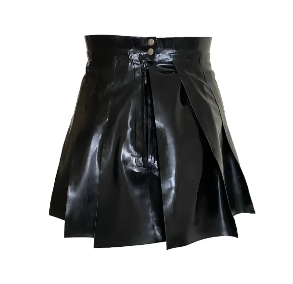 Latex Pleated Mini Tennis Skirt